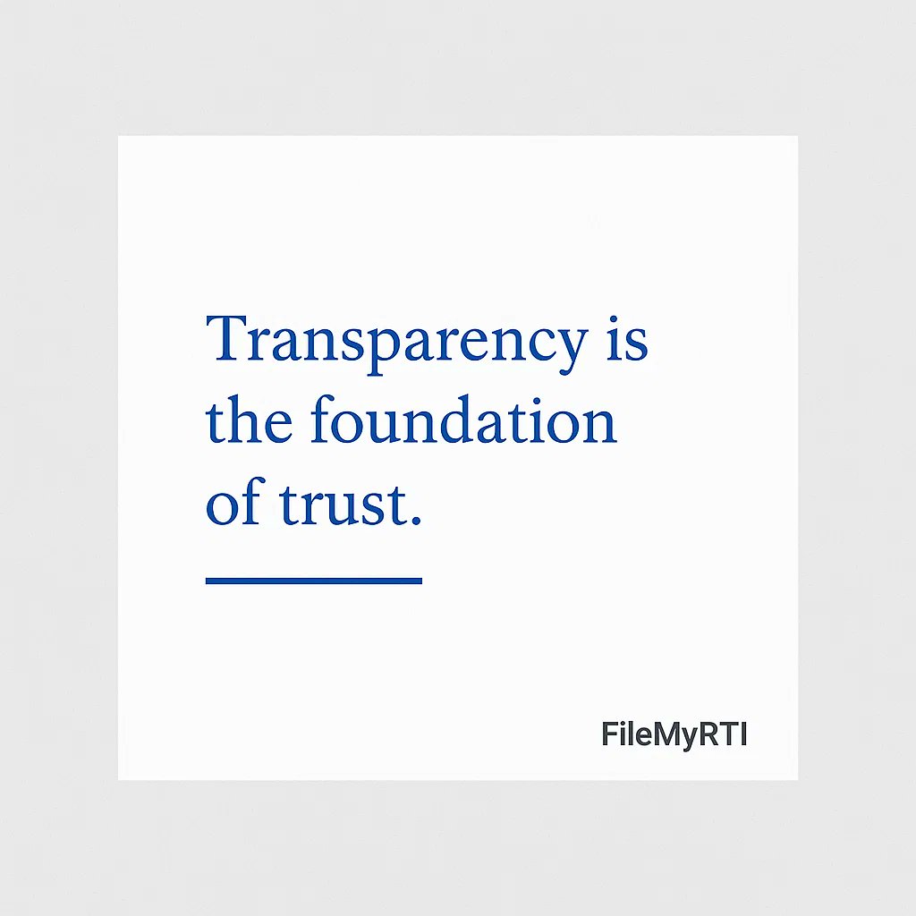 FileMyRTI's tweet image. “पारदर्शिता विश्वास की नींव है।”

FileMyRTI इसी पर विश्वास करता है।

#rti #democracy #FileMyRTI