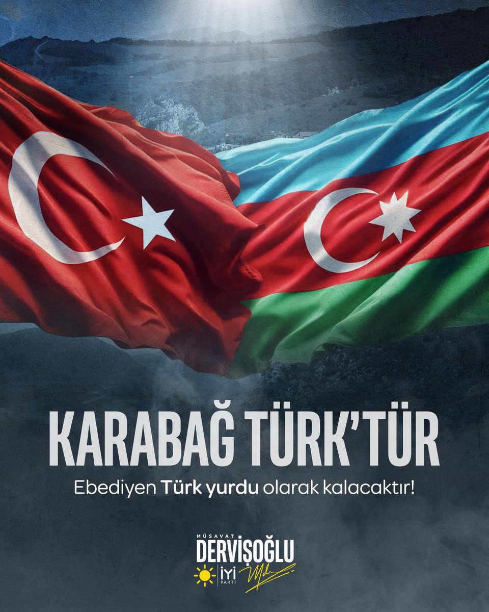 Dost ve kardeş ülkemiz Azerbaycan’ın destansı Karabağ Zaferi’nin yıl dönümünü, Türk Milleti’nin her ferdi gibi büyük bir gurur ve sevinçle kutluyorum.

Türk'ün bağımsızlık aşkını tüm dünyaya ilan eden kahramanlarımızı rahmetle anıyorum.

Karabağ Türk'tür ve ebediyen Türk yurdu