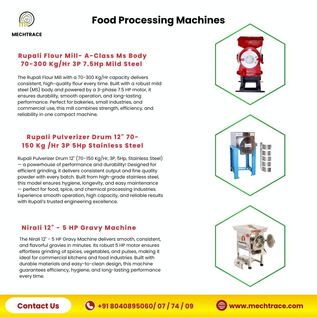 mechtrace's tweet photo. Transform ingredients into perfection — power up with advanced Food Processing Machines! 🍲⚙️
Tel - +91 8040895060/ 07 / 74 / 09
https://t.co/oJ9JRN1Kxp
#FoodProcessingMachines #SmartProcessing #EfficientProduction #QualityEquipment #IndustrialFoodTech #PrecisionPerformance https://t.co/QWAArTmHn6