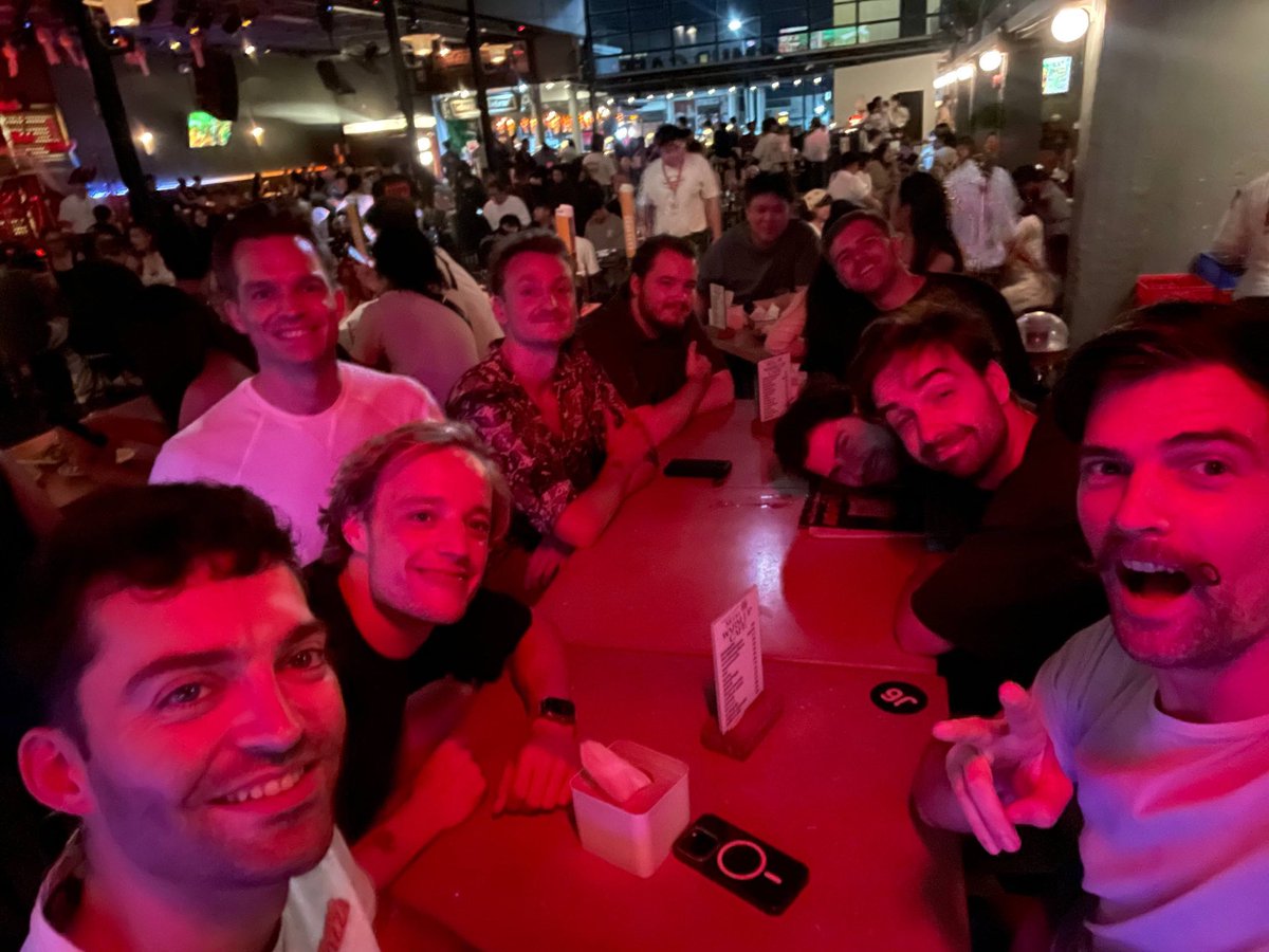 Nothing better than Italian dinner and a local Thai party with internet friends after working hard on a release