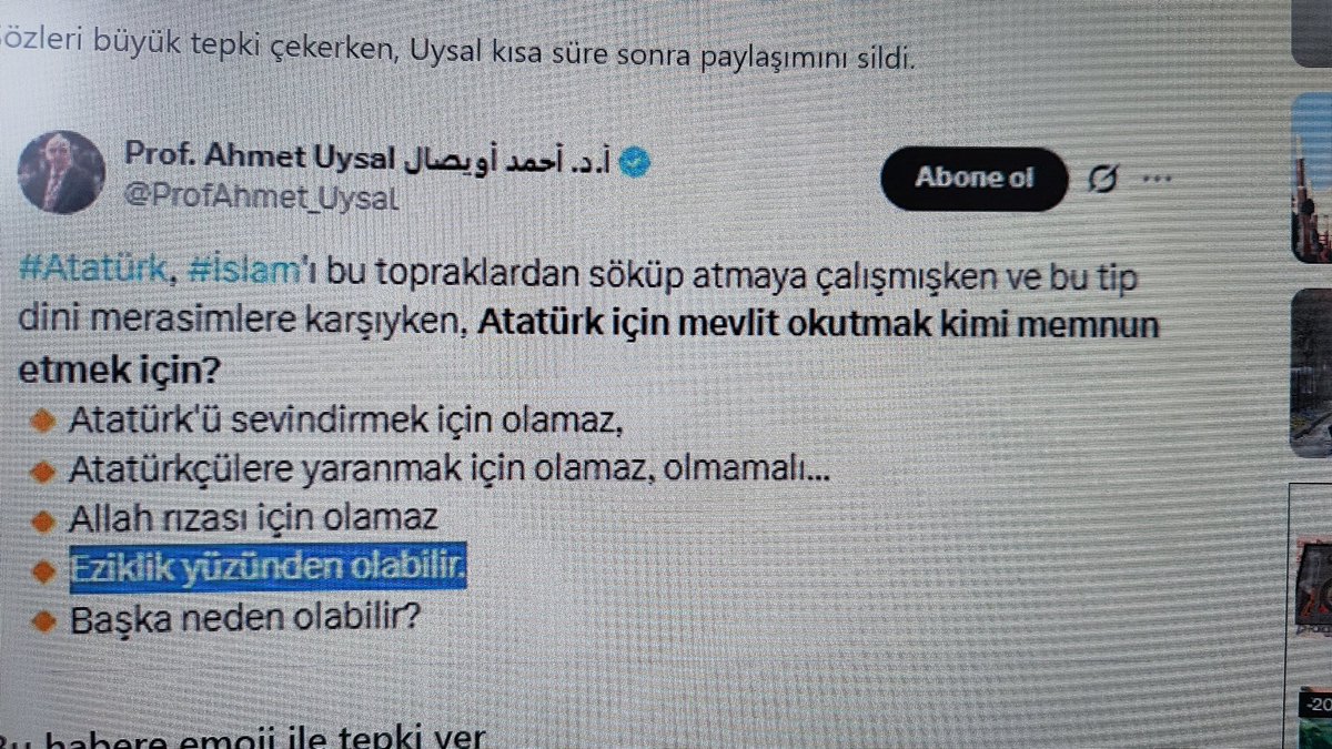 Sayın <a href="/AliYerlikaya/">Ali Yerlikaya</a> gereğinin yapıldığını umarım duyarız. Bu kişi Gazi Mustafa Kemal Atatürk'e hakaret edip halkı kin ve düşmanlığa tahrik ediyor.