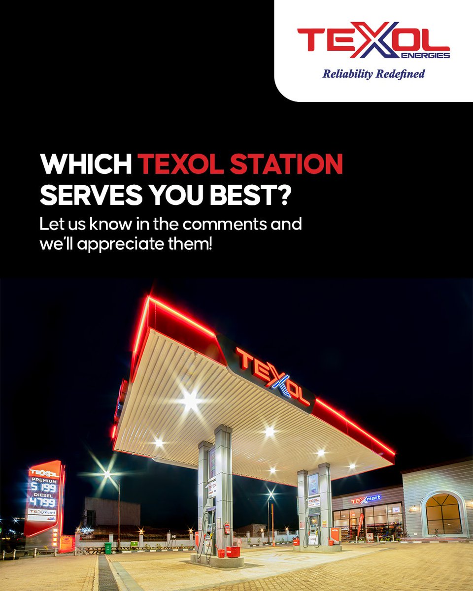 TexolEnergies's tweet image. Show some love to your favorite Texol station! ⛽️❤️ 

Tell us which of our stations serves you best and we’ll appreciate them. 

#ReliabilityRedefined