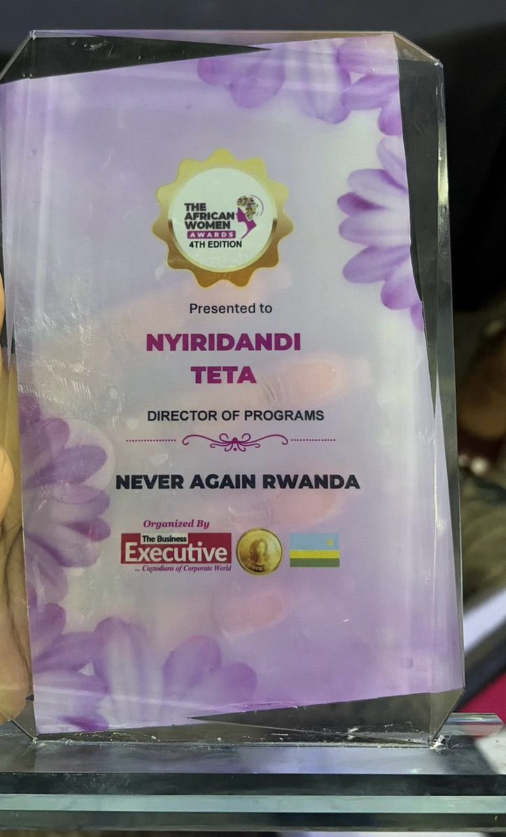 PROUD MOMENT✨

Last night at the 4th African Women Awards (AFWA 2025) in Kigali, organized by The Business Executive, our Director of Programs, <a href="/TetaLoria/">Nyiridandi Teta</a>, was recognized among Africa’s 100 Most Influential Women 2025!🌍💫

Her leadership, impact, and dedication continue to