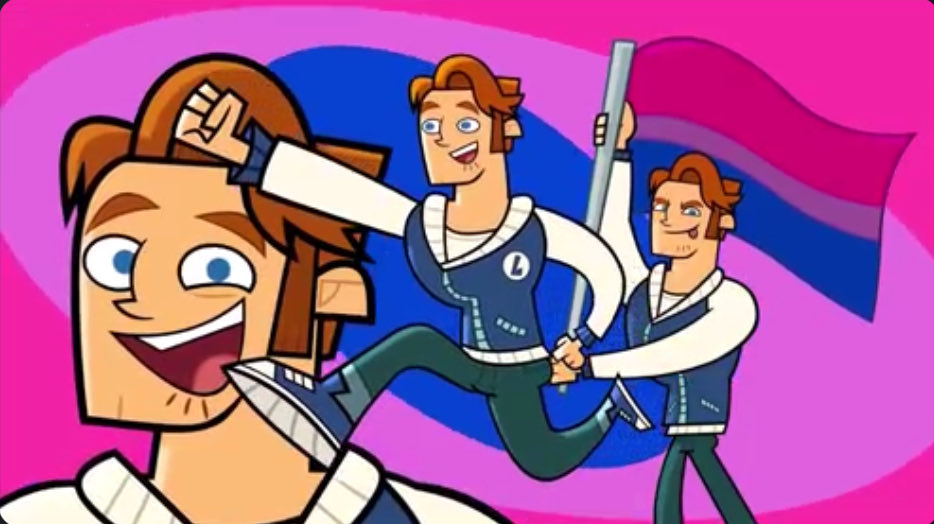 sweatybigbird's tweet image. the way WE’RE all changing our banners to this tomorrow when logan wins because WE are all rooting for him 🩷💜💙 #disventurecamp #ilovelogan #bipride