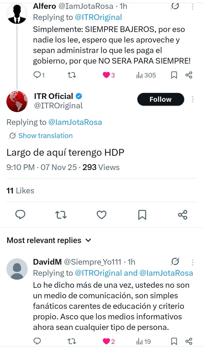 Por si quedaba alguna duda acerca de que ITR Oficial es un panfleto más de la dictadura Bukeliana.