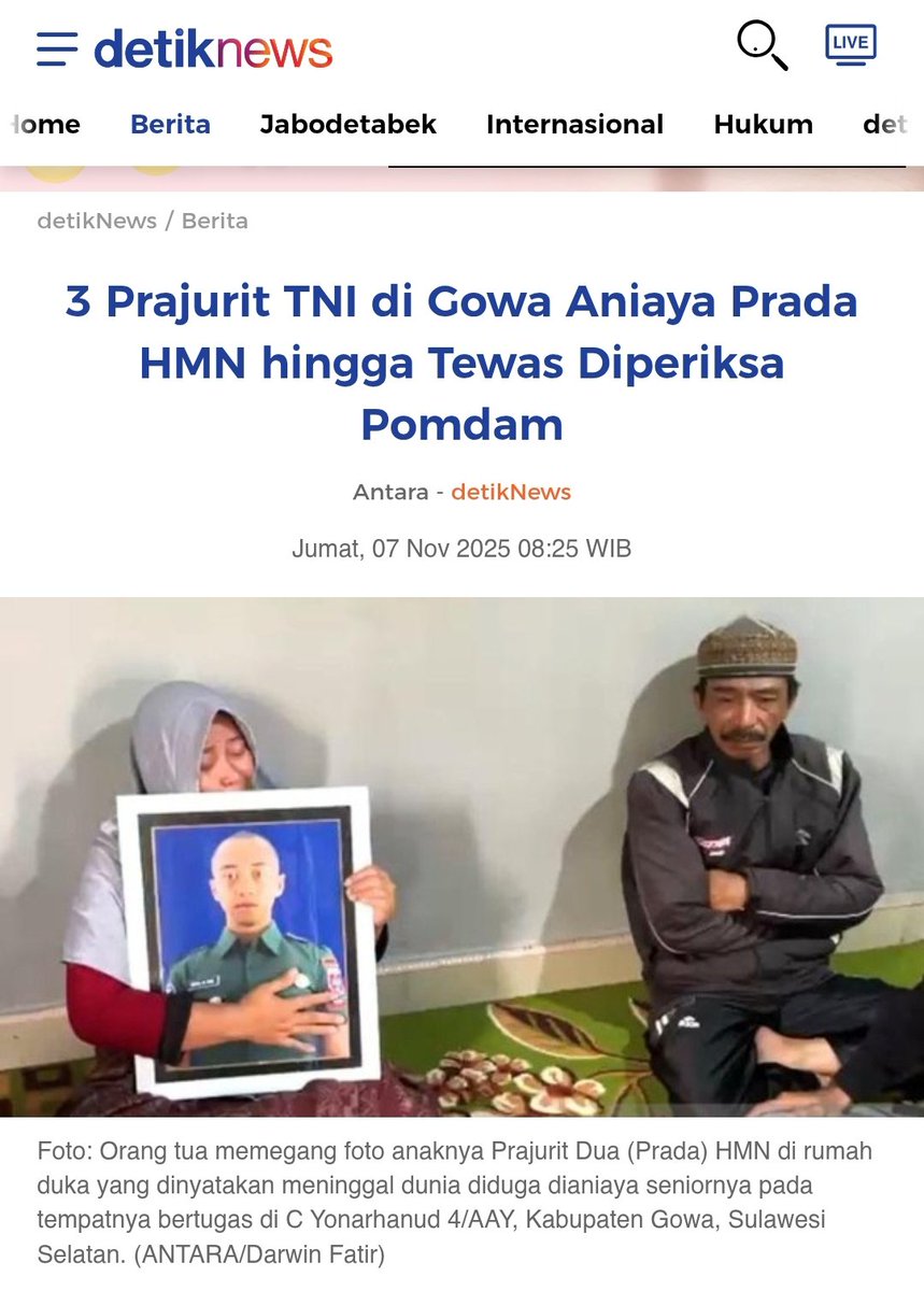 TNI lama2 jadi institusi jagal aja. Orang cape2 ikut tes TNI, malah setor nyawa doang. Bobrok banget anjing. Lu kalo mau sok jago mending jadi preman aja, apa sebenernya lu itu preman tapi dipakaiin seragam? Heran banget.