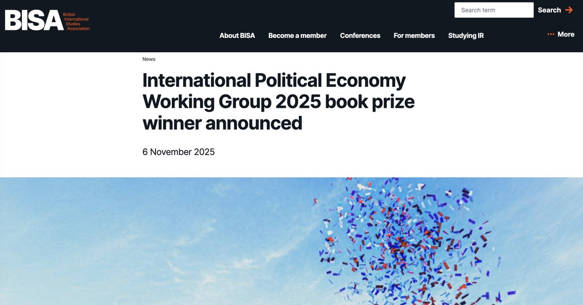 The Spectre of State Capitalism has won the BISA - International Political Economy working group 2025 book prize!🙌🏽

(Link to the announcement below)
<a href="/Dept_of_POLIS/">Politics and International Studies Cambridge</a> <a href="/CdsCambridge/">Cambridge Centre of Development Studies</a> <a href="/devcomms/">Development Studies Association</a>