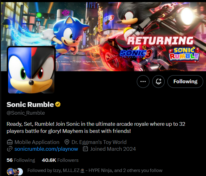 Simply_Sadist's tweet photo. @MakeitL00kEZ @Sonic_Rumble done, good luck everybody https://t.co/9X4dT7v8zl