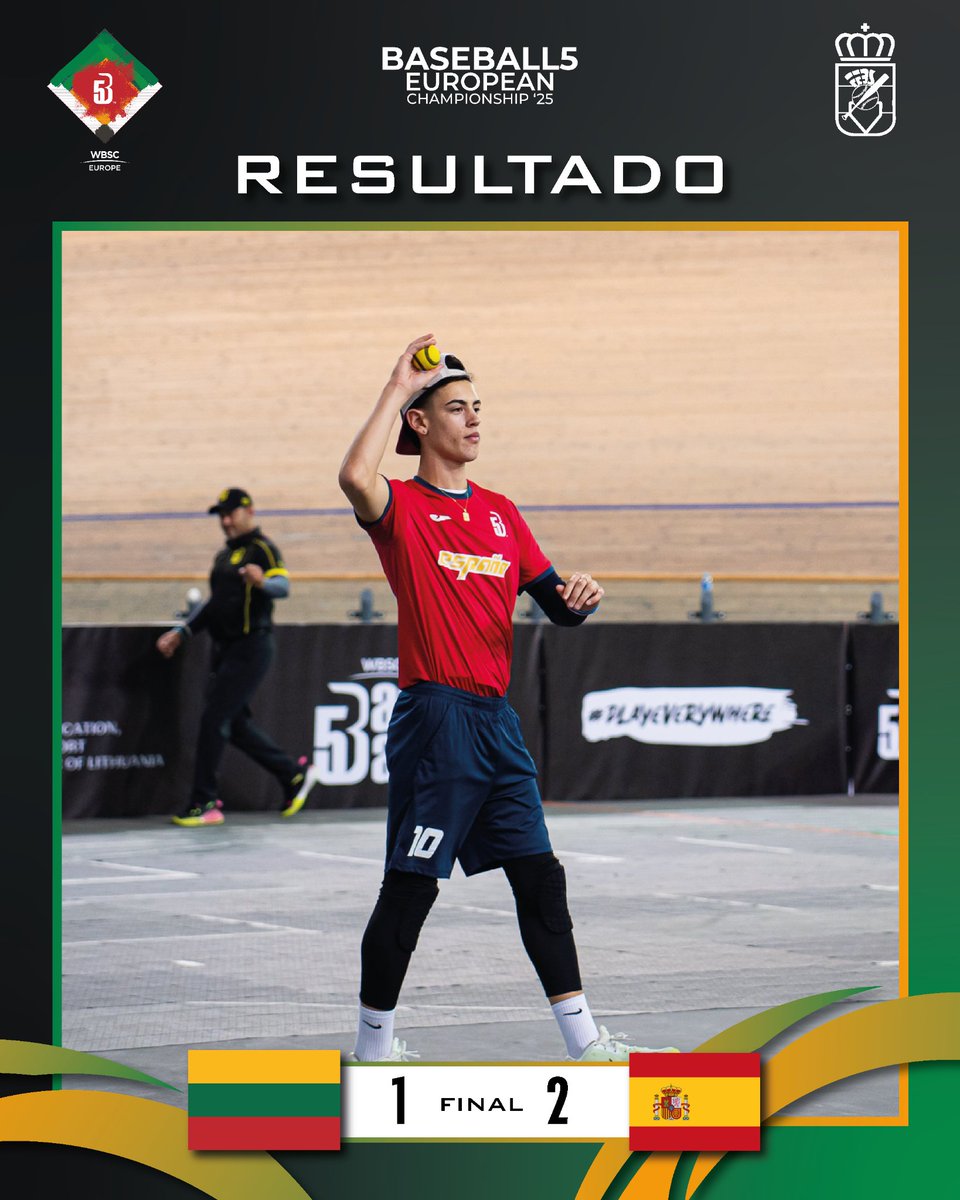 A LA FINAL 🏆🔥

España luchará por el oro en el Campeonato de Europa Absoluto de Baseball5 tras batir a la selección anfitriona por un emocionante 2 a 1 💪🏼

A partir de las 16h nos batiremos contra Francia para estar en lo más alto, con la plaza en el Mundial 2026 asegurada 👏🏻