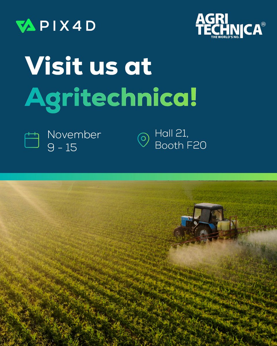 Pix4D_AG's tweet image. ⌛ Only one day until #Agritechnica! Have you booked your meeting with our team yet? Let&apos;s talk about how to make your precision agriculture applications more profitable over a coffee☕ . See you there! ➡️ discovery.pix4d.com/agritechnica-2…

#PIX4Dfields