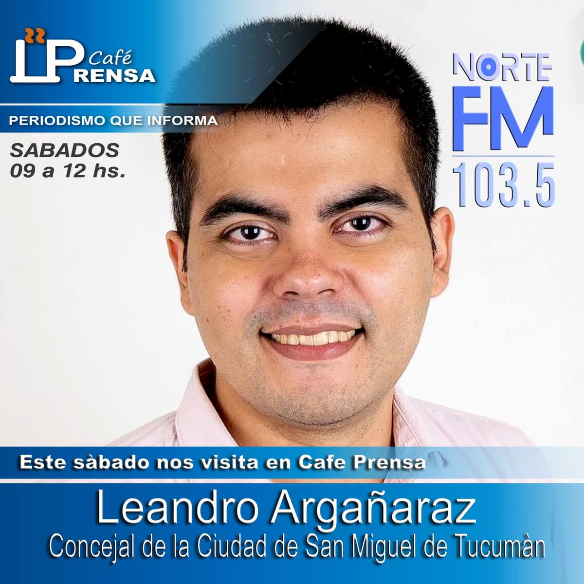 ¡Arrancamos una nueva edición de Café Prensa! 

Escuchanos en Norte FM 103.5 mhz  🎙

Hoy : <a href="/AlbarracinDif/">Raúl Albarracín</a> <a href="/pellifederico/">Federico Agustín Pelli</a> <a href="/Leandro_Arg1/">Leandro Argañaraz</a>

Link para seguir la transmisión en vivo ⬇️

youtube.com/watch?v=LpwC_9…