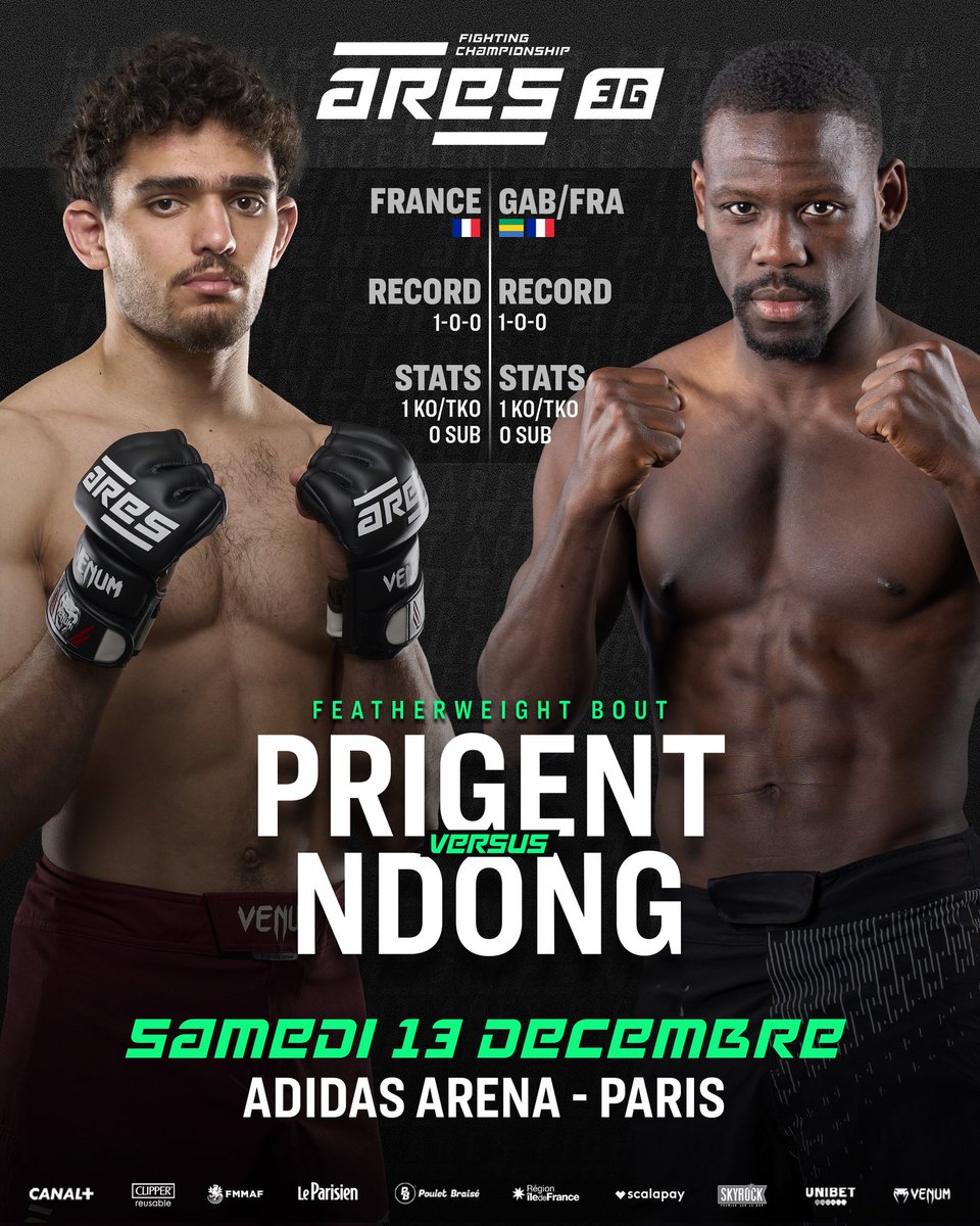 Le prospect Benoit Prigent fait son retour dans la cage ARES FC 💪

Face à lui : Ulysse Obame, ancien footballeur international gabonais ⚽️🇬🇦, prêt à marquer ses premiers pas sous la bannière ARES FC ! 🔥

Rendez-vous le samedi 13 décembre à l’ <a href="/adidasarena/">adidas arena</a> 🏟️

#ARESFC