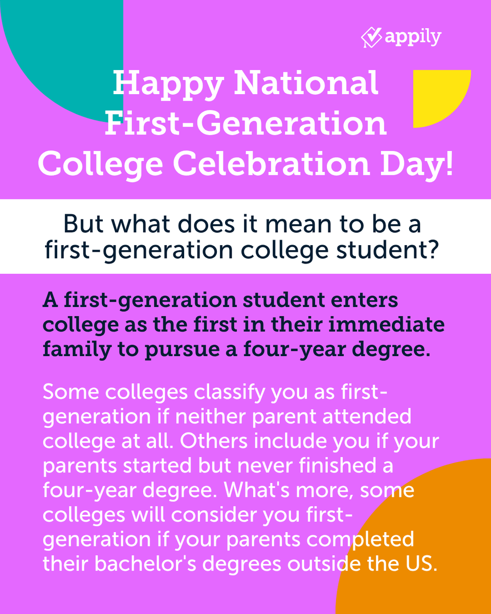 AppilyCom's tweet image. Happy National First-Generation College Celebration Day! 
#FirstGenerationCollegeStudent #FirstGeneration