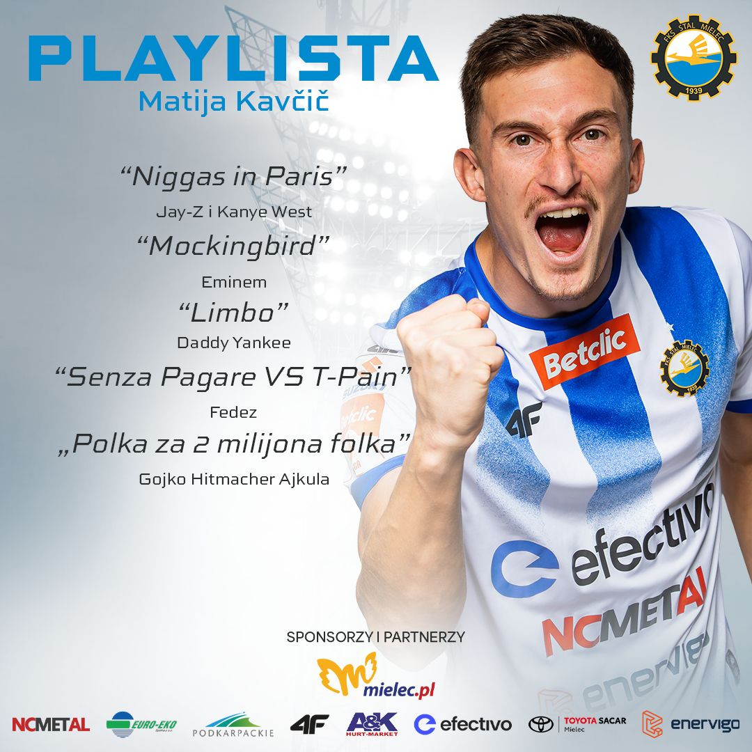 Muzykę jaką usłyszycie podczas dzisiejszej rozgrzewki przed meczem z Pogonią Siedlce, wybrał Matija Kavčič.

#STMPGS