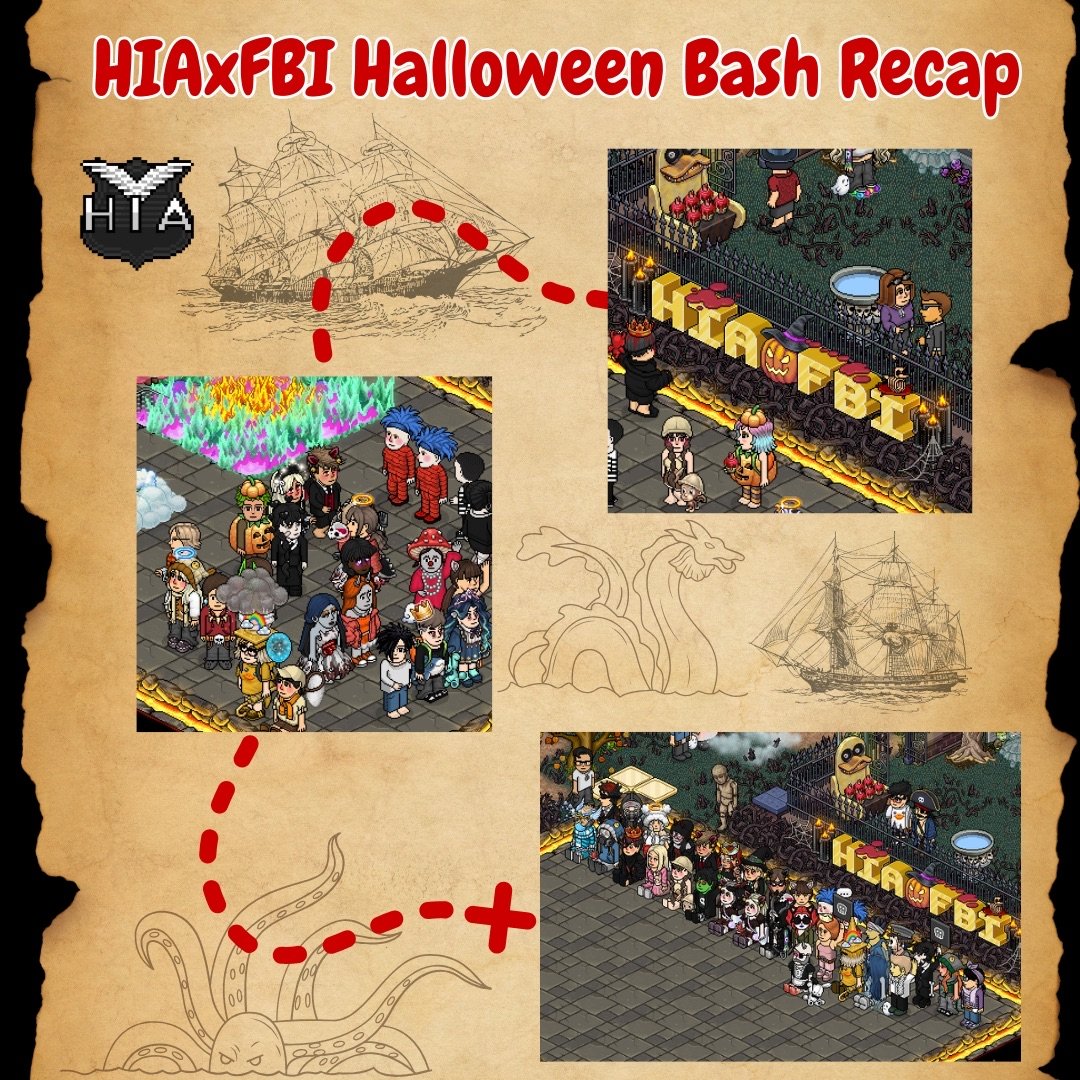 Looks like we used this map to find our way to the HIAxFBI Halloween Bash ! | created by ,Mercedes #Habbo #HIA #HIAEvent