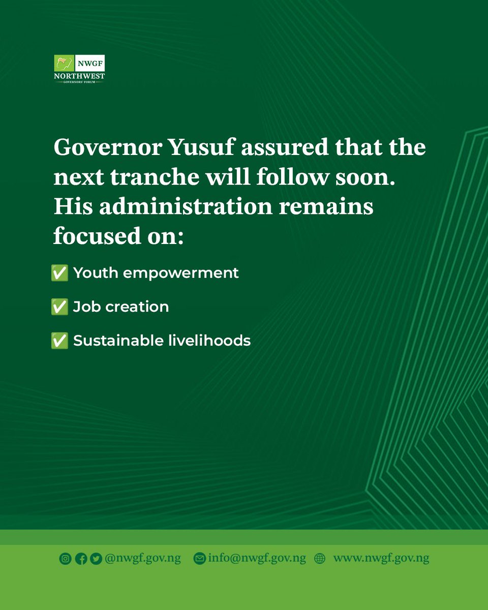 Governor Yusuf launches ₦800m Youth Empowerment Scheme in Kano. ₦150,000 each disbursed to 5,384 youths to boost entrepreneurship and job creation.
He is focused on:
✅ Youth empowerment
✅ Job creation
✅ Sustainable livelihoods
#NWGF #Kano #YouthEmpowerment #GoodGovernance