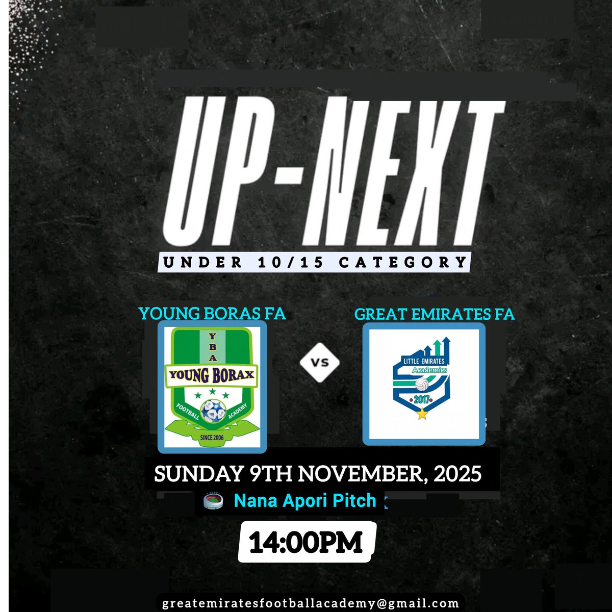 GreatemiratesFA's tweet photo. 𝐔𝐩 𝐧𝐞𝐱𝐭! Our Under-10&amp;15 Squad takes on YOUNG BORAS FA in an exciting Sunday afternoon friendly games tomorrow! 🦁🔵

📸Let's go there Guyz!!!

Heart of a Winner 🏆

#Unstoppableboys 
#Theyoungshallgrowkids 
#Hopetothehopeless 
#2025Yearofexpansiontoglory https://t.co/a9ZRHhjWci