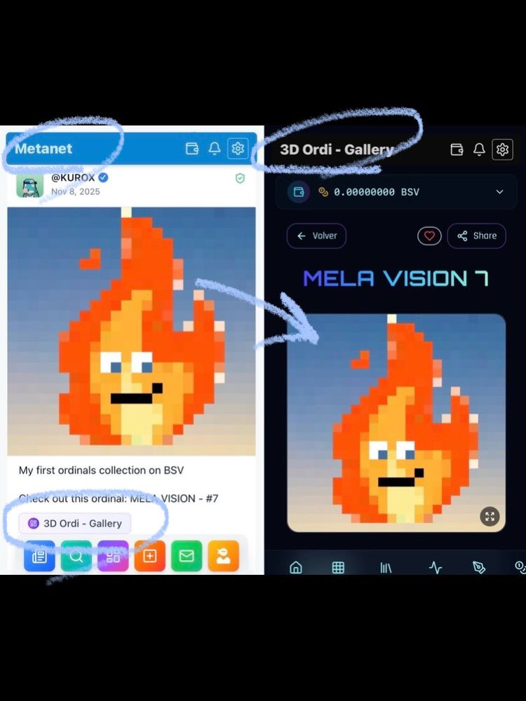 PhotoKuro_'s tweet image. By the way, if you access @3dordi on @MetanetPlatform, you will be able to share Ordinals on the Metanet.

If you do this, the image posted to the Metanet will appear directly as an inscription.

This is an interesting feature that allows for on-chain compatibility.
