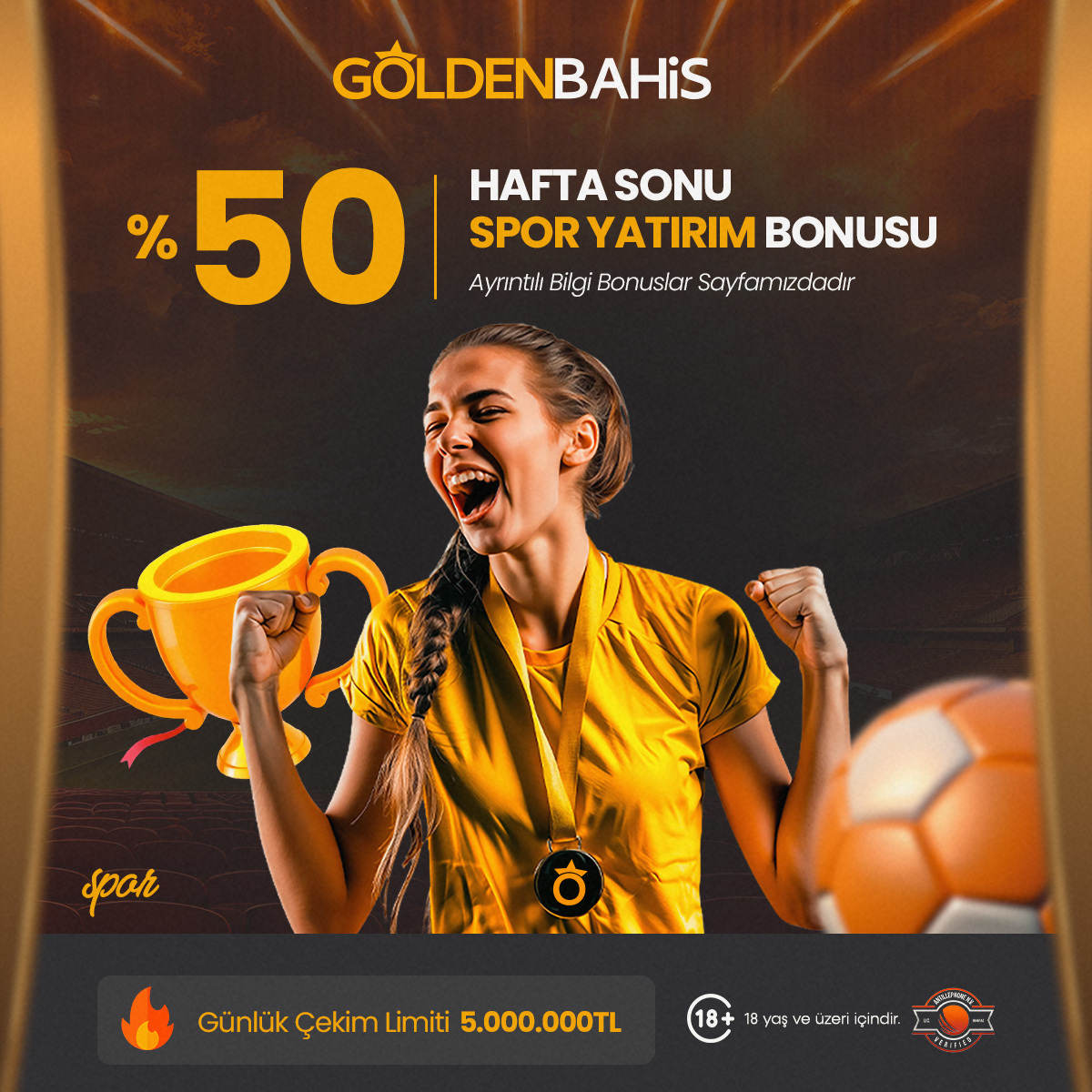 ✨ Hafta sonu kazanç ile birlikte geldi!
GOLDENBAHİS Giriş: t2m.io/TWGL

💥 %50 Spor bonusu ile yatırımının değerini artır, kazancına kazanç kat!
🎯 Fırsatı kaçırma, şansını yakala!

#GoldenBahis #HaftaSonu #SporYatırım