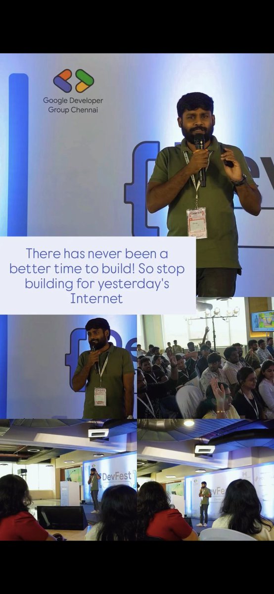 GDGChennai's tweet photo. There has never been a better time to build! So stop building for yesterday's Internet 🔨🖥👨‍💻

#building #build https://t.co/p5mBEHAdfE