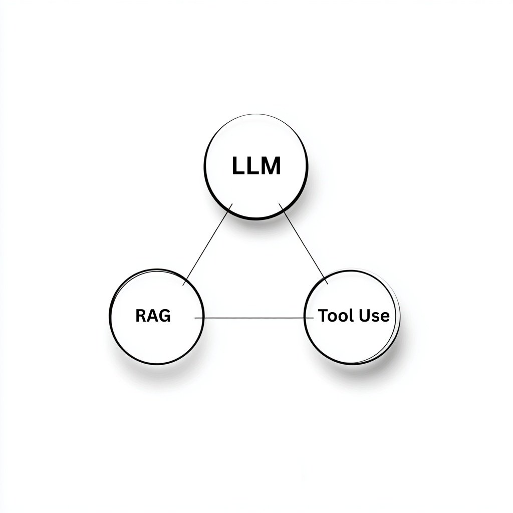 🚨 Before you build your first AI agent, learn these 3 fundamentals:

LLMs, RAG, and Tool Use.

Because if you don’t know how they connect you’re just building chaos with a fancy wrapper.

Let’s break it down:

1. LLM (Large Language Model)

This is the brain.

It understands