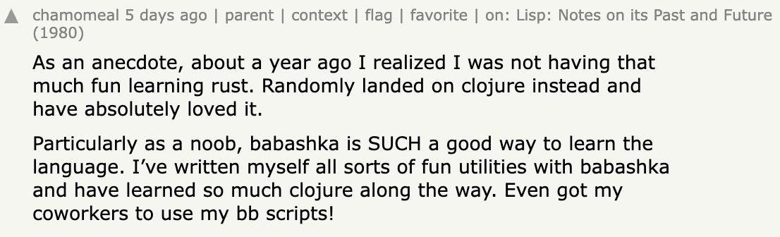 borkdude's tweet image. Fun matters #clojure #babashka
