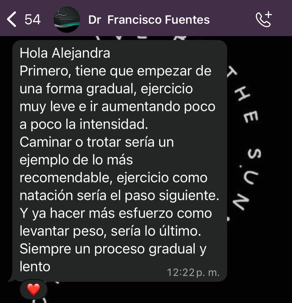 Es de mi agrado informarles que el cirujano dijo que ya puedo comenzar a hacer ejercicio, 
Falta la autorización de la infecto y del hematólogo pero ya vamos avanzando.