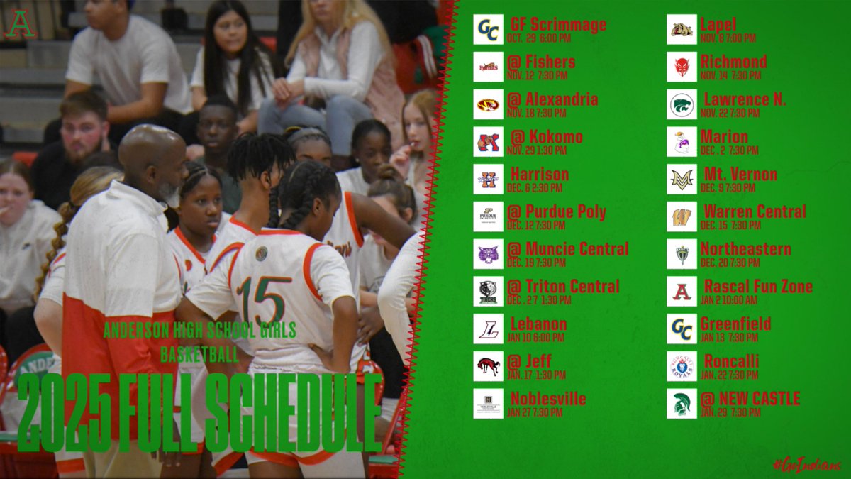 Lady Tribe begin their season tonight @ home vs Lapel @ 7 PM. Here is a look at this years schedule