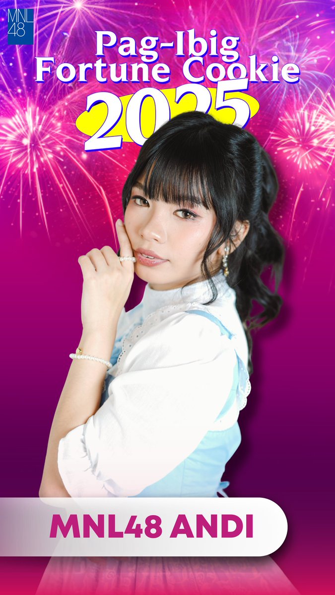 Pakitang swerte of your Oshi through your votes! 🥠

vote MNL48 ANDI
⤷  tinyurl.com/FortuneCookie2…
⤷ vt.tiktok.com/ZSHcnAkeJD4Se-…

Malay mo si "ANDI" naman ang papalarin sa huli! 💖

PFC 2025 CAMPAIGN DAY 1
#PagIbigFortuneCookie2025
<a href="/mnl48official/">MNL48</a>
