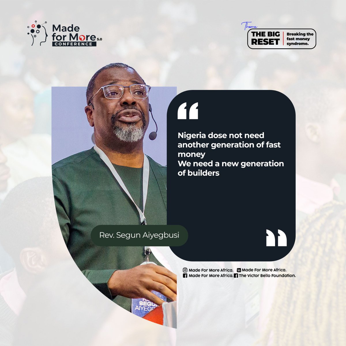 made4moreafrica's tweet image. Powerful excerpts from our first speaker, Rev. Segun Aiyegbusi.  
The fire has started! 🔥  

#MadeForMoreAfrica2025 #VBF #TheBigReset #MFM