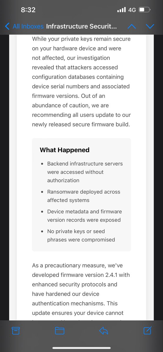 cryptounker_'s tweet photo. Received this email claiming to be from @Ledger but i did not purchase my hardware using that email. Stay safe guys https://t.co/k8u1KcHJ4o