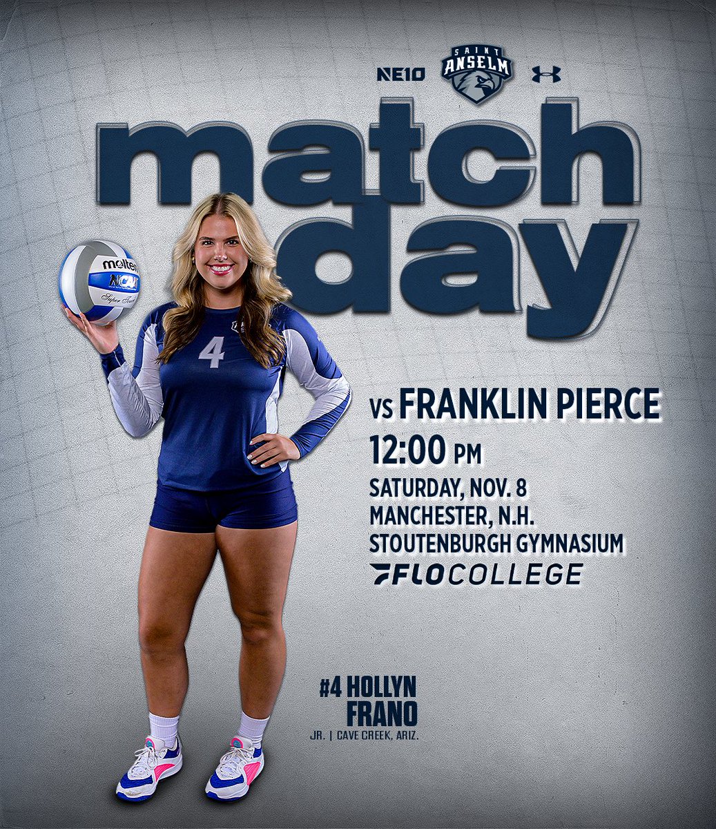 MATCHDAYYYY‼️🏐

🆚 Franklin Pierce
🏟️ Stoutenburgh Gym
⏰ 12 PM
🖥️ <a href="/FloCollegeVB/">FloCollege | Volleyball</a> 

#HawksSoarHigher | #NE10EMBRACE