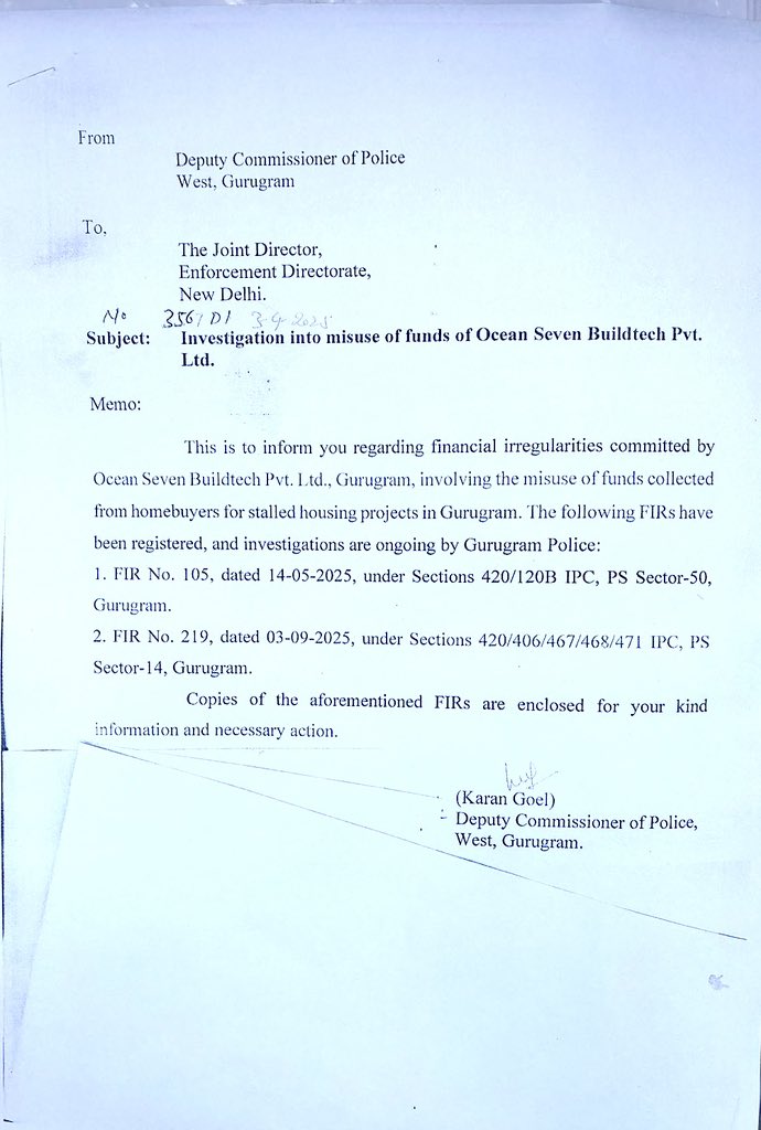 BuyersOsb's tweet image. No action by @gurgaonpolice @opsinghips 5000+ buyers looted all across the country in real estate scams under @PMAYUrban scheme  by #SWARAJsinghYadav M/s #Oceansevenbuildtech by #Moneylaundering in @AxisBank escrow accounts. Multiple housing projects incomplete till date.…