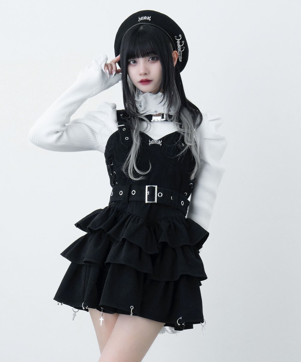 LAZYSLAY ショルダーベルトジップニット