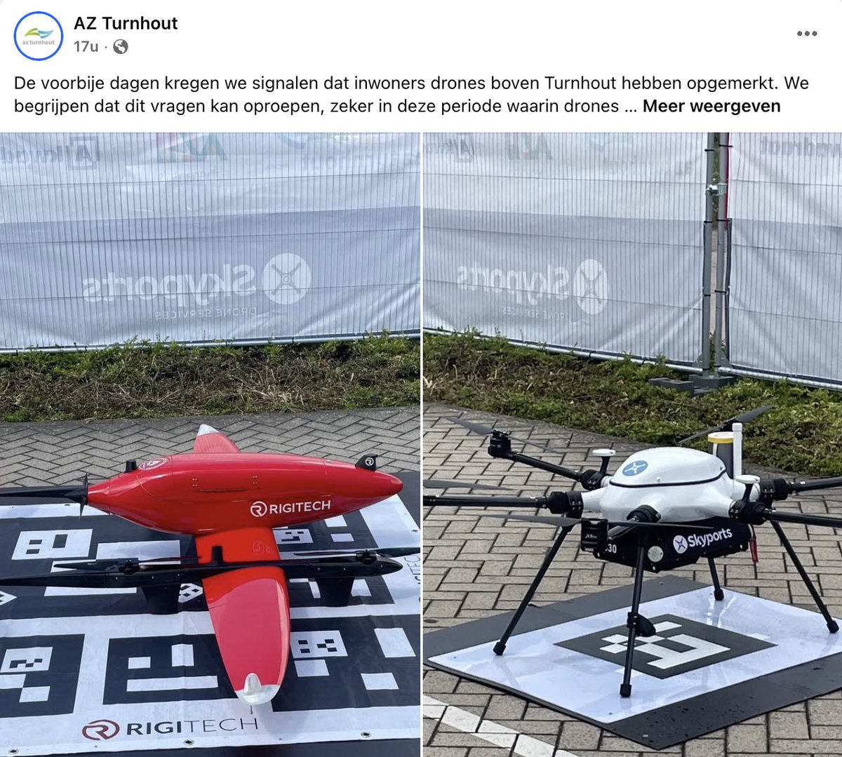 Het AZ Turnhout waarschuwt nu dat meldingen van ‘verdachte drones’ in die regio misschien zijn terug te voeren op overvluchten van medische drones. facebook.com/azturnhout/pos…