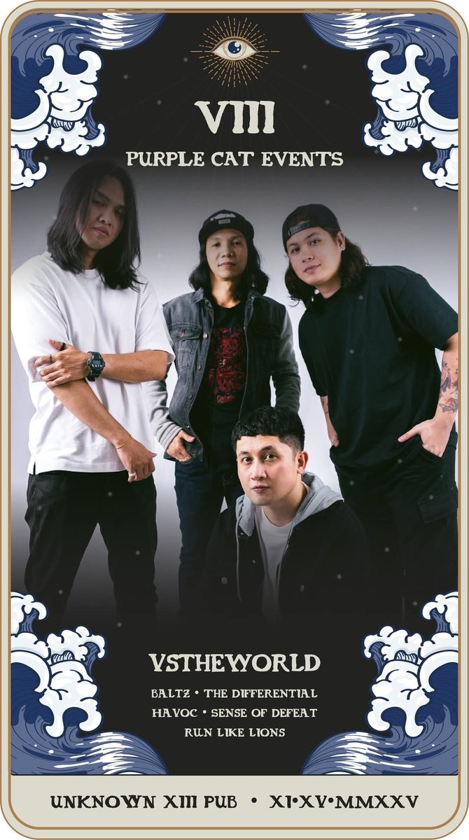 Purple Cat Events: 8th Anniversary Show

We’re tearing it up alongside Baltz, The Differential, Run Like Lions, Havoc PH, and Sense of Defeat. 

📅 November 15, 2025
📍 Unknown13 Pub
⏰ Doors open: 6PM
💴 FREE ENTRANCE

Our first gig in Manila after 5 years. Let's make it count!