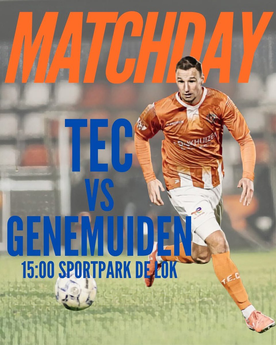 sv_TEC's tweet photo. π₯#Matchday π₯
β½ sv TEC π @scgenemuiden
π #DerdeDivisieA
ποΈ Vandaag
π 15:00 uur
ποΈ Sportpark De Lok, Tiel
ποΈ β¬6,- t/m 17 jaar gratis
π± #tecgen π βͺ
π¦ https://t.co/fyfTmgC3uX
πΈ @Bonnet08H Helly photography https://t.co/1iKuBtFIl8
