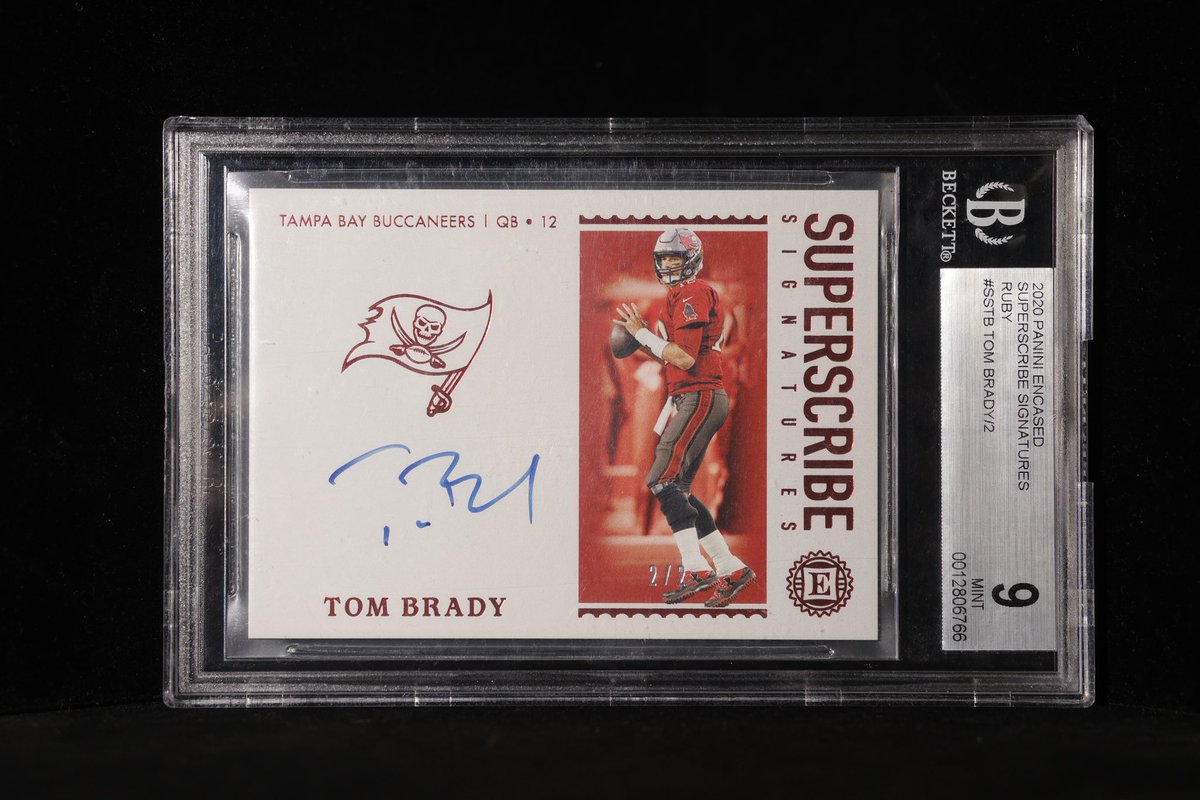 HanlinTheUnique's tweet photo. Collection share. Day 1
Tom Brady 2020 Encased Superscribe Signature 2/2 BGS 9
#tombrady #tradingcards #football #nfl #sportscard https://t.co/ouYcIjwWRu