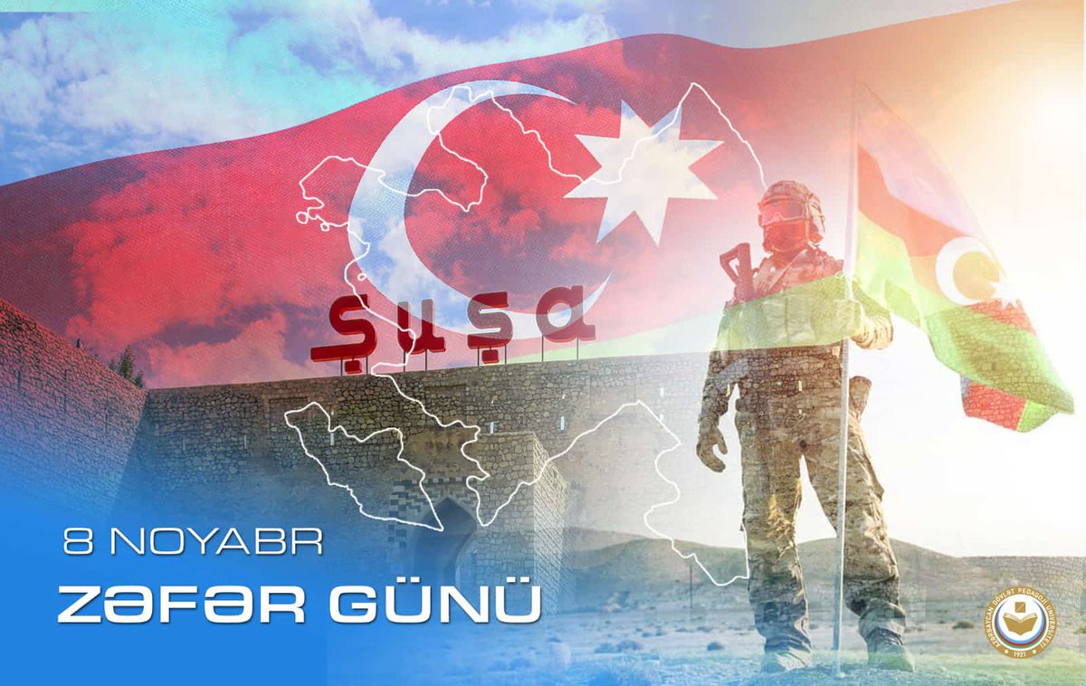 Kardeş Azerbaycan, Zafer Günü'n kutlu olsun!
10 Kasım'da kazanılan zaferi, 8 Kasım'a alarak "Biz Atatürk'ün ölüm yıl dönümünde zafer kutlamaktan ar ederiz" diyen can Azerbaycan'a selam olsun!
