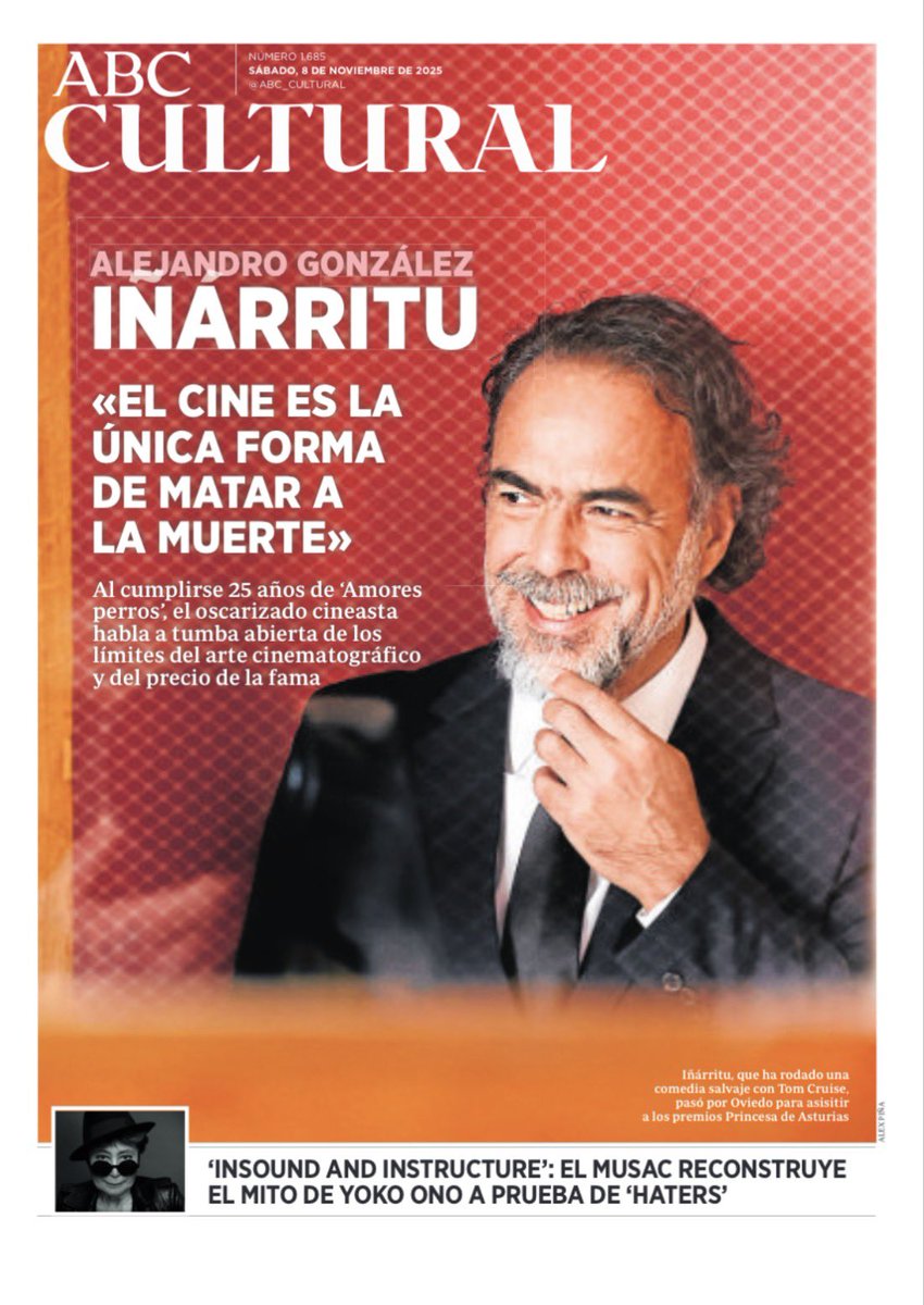 Estuve hablando con Alejandro González Iñárritu sobre el cine, la violencia, el éxito, la nostalgia, el dolor, la obsesión…

Es la portada de <a href="/ABC_Cultural/">ABC Cultural</a>.

A ver si os gusta.

El clic, por aquí: abc.es/cultura/cultur…