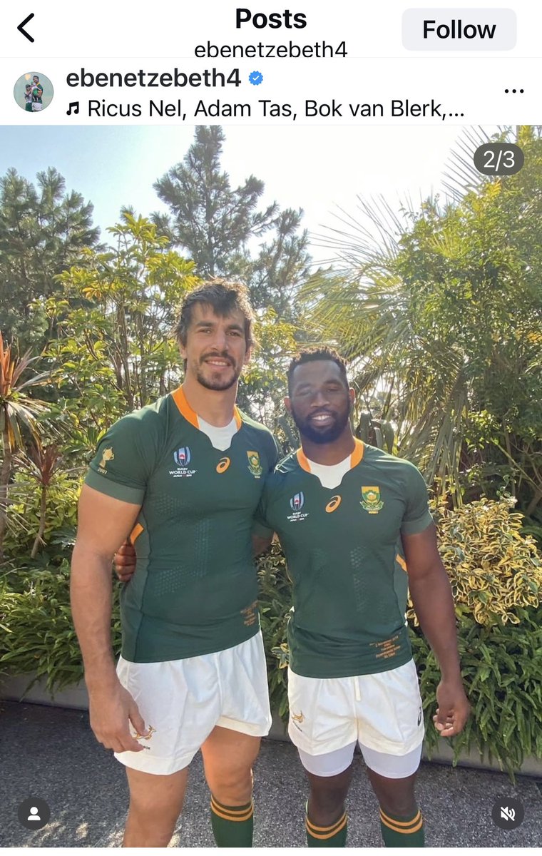 hendrikcronje71's tweet image. Eben&apos;s message on Instagram for Siya before his 100th test tonight. Special friends. 💚 🇿🇦