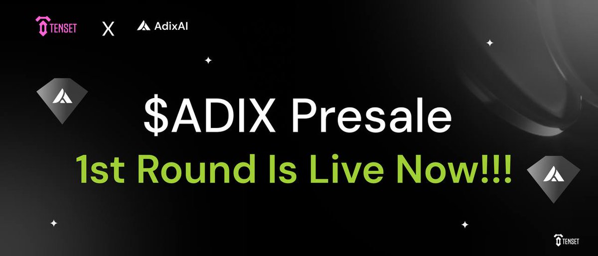 TenseT_io's tweet image. 🎲 Round 1 of $ADIX IDO is LIVE!
Participate here: presale.adix.world 👈

Guaranteed round will remain open for 48 hours and will close at 8AM UTC on Nov 10th. 🗓

Public Sale Details ⬇️
Token Name: $ADIX 
Price per Token (Public): $0.0003 
Token Network: BEP20 
Vesting: 20%…