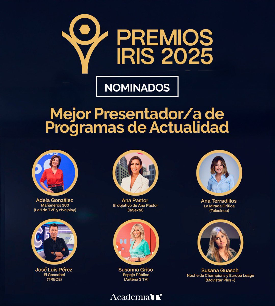 _jorgegallardo's tweet photo. Gracias a la @academia_tv por las dos nominaciones a los @PremiosIris de @EspejoPublico a mejor presentadora y mejor programa de actualidad. 

Nos hace especial ilusión ser nominados por la cobertura del programa de los incendios de este verano 🫶🏻🙌🏻 https://t.co/q0dzX2uMwo