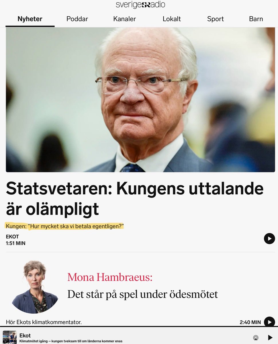 Kungen ställde en relevant fråga – och halva etablissemanget fick andnöd. I Sverige är det inte verkligheten som provocerar, utan när någon säger den högt. 
Och de kallar hovet tandlöst – men får panik så fort de visar tänderna.