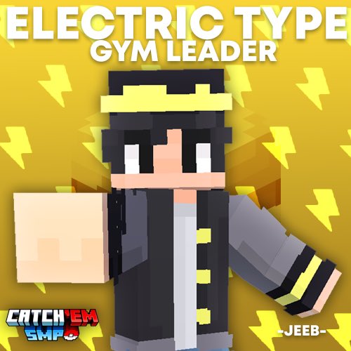jeeblive's tweet photo. Catch me on @CatchEmSMP as your Electric Type gym leader!! ⚡️⚡️⚡️ https://t.co/ErK6hw6q9P