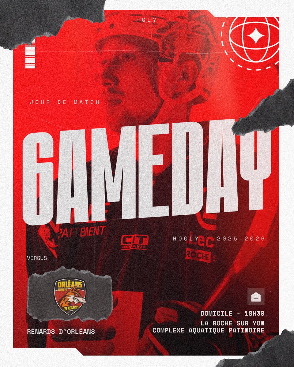 ⚡️| 𝙂𝙖𝙢𝙚𝙙𝙖𝙮 

🏒 𝗗𝗶𝘃𝗶𝘀𝗶𝗼𝗻 𝟮 - 𝟲𝗲̀𝗺𝗲 𝗷𝗼𝘂𝗿𝗻𝗲́𝗲
🆚 Orléans
🕣 18h30
📍 Complexe aquatique patinoire
🎟️ BILLETTERIE : urlr.me/dUPVjX
📺 Live sur hockeyfrance.tv et les stories📱

#hogly #hockey #ffhg #division2 #gameday
