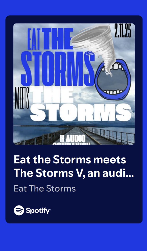 EatTheStorms's tweet photo. No new episode tomorrow as last weekend’s episode was such a bumper one, running at 2.5 hours, an audio companion to @StormsJournal and the launch of issue V of the printed journal of poetry, prose and visual art. 
Tune in on most podcast platforms 

https://t.co/hHXCOIVhV3 https://t.co/FhkDebT2rU