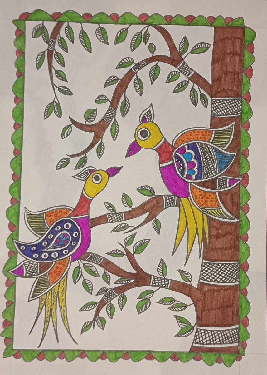 Artifyme927437's tweet photo. #Madhubaniart 
🌸✨ Just finished a tiny burst of Madhubani magic! 🎨 Each line tells a story, each color sings a tradition. Proud to keep this ancient art alive, one brushstroke at a time. #Madhubani #ArtLove #Handmade #InkAndColor 🌿💖 https://t.co/ClrWIYTtEQ