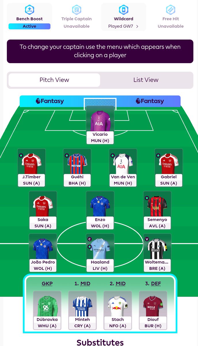 itz_danilex's tweet image. My GW11 Team 💫
Bench boost is currently active, still thinking if I should use it this GW🤔 
🧢 Haaland is a tough decision, might go south but I trust Haaland against any team 🦾

I need those green arrows after this GW 💹
#fpl #FPLCommunity