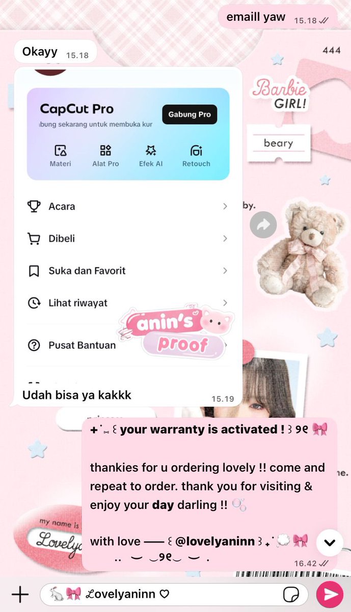 ‹𝟹 ⑅  ꒰ ▷capcut 1 day! 🎀 ♡

🐇🎀 — ꒰ price :: 4.000 𐙚 ꒱